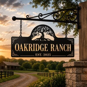 Large Custom Farm Sign, Cabin, Lodge, Ranch, Aluminum Metal, Outdoor Sign, Established Vintage Sign image 6