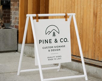 Personalized A-Frame Outdoor Sidewalk Blade Signs, Swinging Signage, Sidewalk Signage, Frame Signage, Outdoor Cafe Sign, Menu Signage