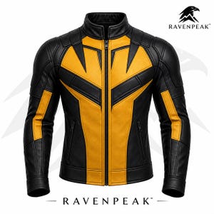 Wolverine Leather Jacket, Yellow Black Logan Cosplay Jacket, Men's X-Men Inspired Outerwear