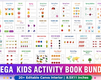 Preschool Learning Bundle, 1000+ Pages Kids Worksheets, Activities PDF