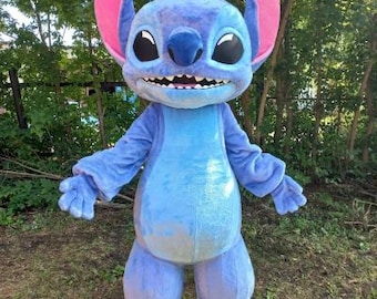 Costume da mascotte Stitch in peluche, perfetto per feste di compleanno.