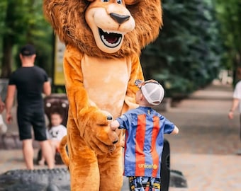 Disfraz de mascota de león, traje de peluche, para fiestas de cumpleaños.