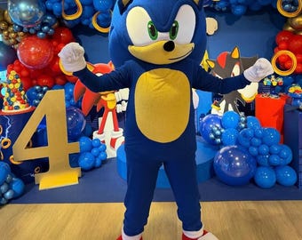 Déguisement mascotte de hérisson bleu, costume de personnage animal de dessin animé, tenue d'artiste de fête adulte