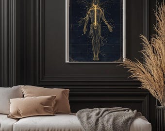 Human Nervous System — Gold Pathways