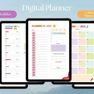 Planner Digital Coloré & Minimaliste | Organisation Fun et Productive | PDF imprimable format A4  |
