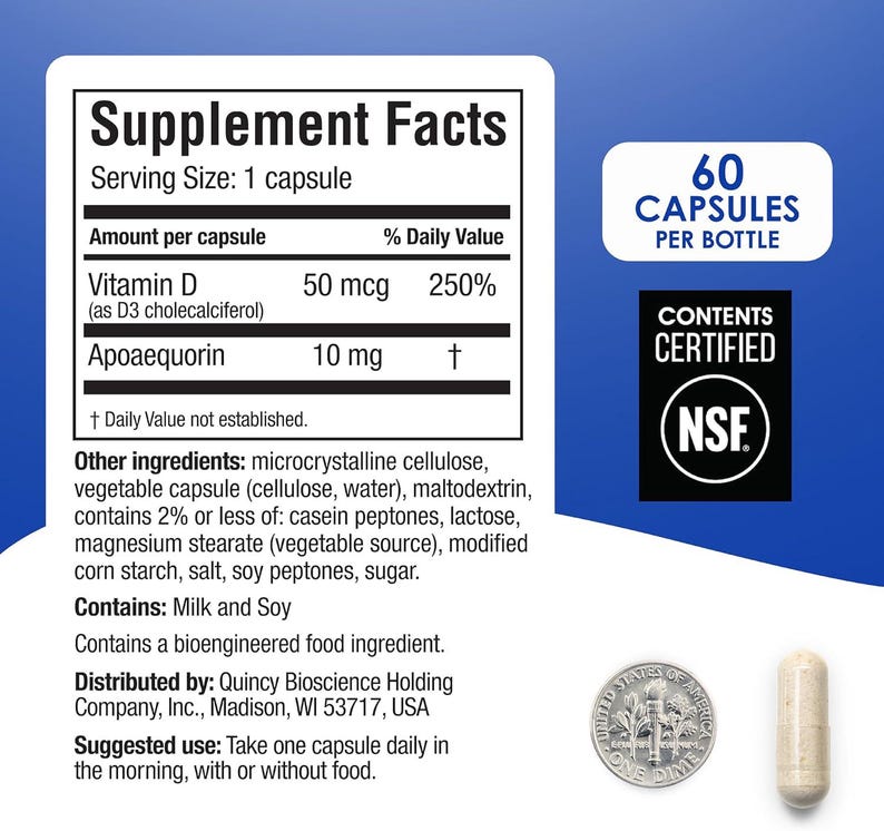 Prevagen Regular Strength Brain Supplement – 60 Capsules, Apoaequorin, Vitamin D3 image 6