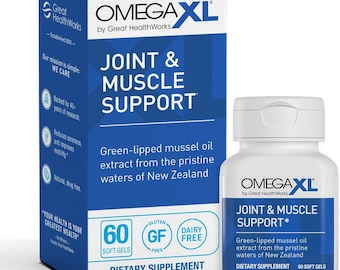 OmegaXL Joint Muscle Support, Green Lipped Mussel Oil Soft Gels (60 Count)