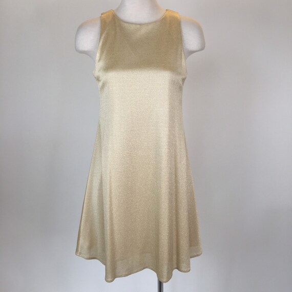 Vintage 1990s gold sparkly Datiani slip dress