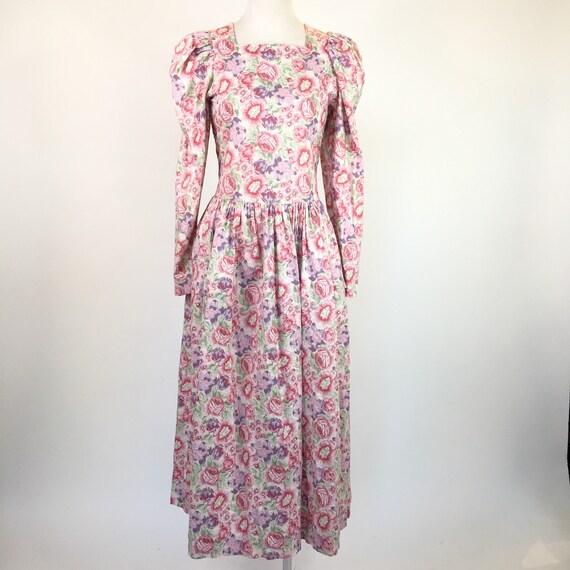 Vintage 1980s Laura Ashley long sleeve pink floral