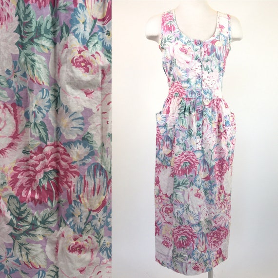 Vintage 1980s Laura Ashley floral tank top summer