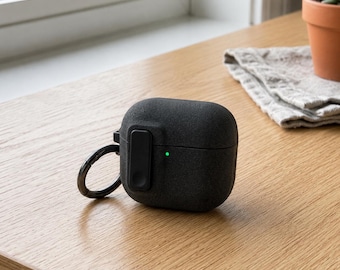 Protective AirPods Case with Keyring, Minimalist Earbuds Cover