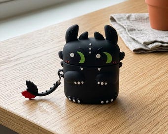Dragon Airpod Case, Toothless Silicone Earphone Cover, Fantasy Protection (AirPods Pro 1-4)