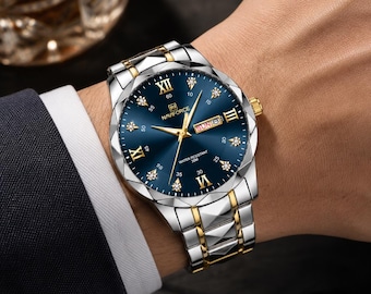 Reloj de cuarzo de lujo para hombre NAVIFORCE – Elegante brazalete de acero inoxidable azul/negro/plateado/dorado