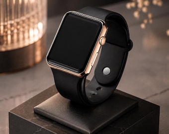 Orologio digitale da uomo e da donna, nero e oro rosa – Elegante cinturino sportivo in silicone con LED