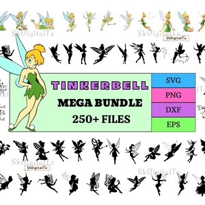 Tinkerbell Svg Bundle, Magical Fairy Clipart Download, Cartoon Birthday Shirt Design, Sublimation Files, Printable Png Silhouette