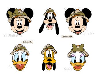 Safari Mouse And Friends Svg Png Bundle, Animal Kingdom Clipart, Jungle Vacation Shirt Design, Cut File Digital Download
