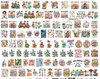 Toy Story Clipart Bundle, Woody Buzz Lightyear Png, Family Vacation Shirt Design, Birthday Boy Sublimation, Retro Cartoon Digital File
