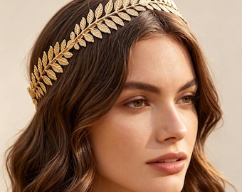 Leaf vine metal headband,gold leaf hair accessory,luxury tiara,women elegant bridal hair piece