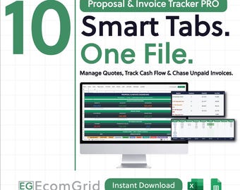 Invoice & Proposal Tracker | Excel Small Business Billing Spreadsheet