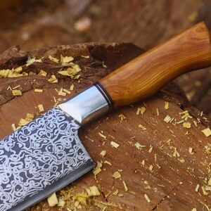 Handmade Damascus Chef Knife – Japanese Gyuto, Wooden Handle, Razor Sharp Kitchen Tool image 4