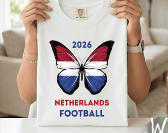 Netherlands Football Butterfly Tee, Soccer Fan 2026 Gift, Gift for Netherlands Fan, Comfort Colors® Shirt