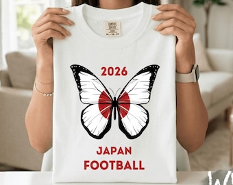 Japan Football Butterfly Tee, 2026 Soccer Fan Shirt, Comfort Colors® Cotton