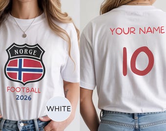 Norway Soccer T-Shirt, Custom Name Number Football Tee, 2026 Gift, Comfort Colors® Personalized Shirt