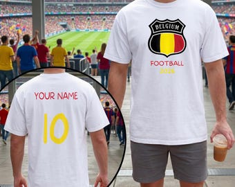 Belgium Soccer T-Shirt, Custom Name Number Football Tee, 2026 Gift, Comfort Colors® Personalized Shirt