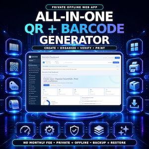 QR-Code-Generator & Barcode-Etiketten-Ersteller-Web-App (Offline-Browser-Download)
