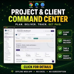 Project Organizer Web App, Offline Client CRM And Time Tracker