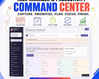 Ultimate Task Manager Web App | Daily Planner, Goals, Habits and Time Blocking | Offline Browser Download