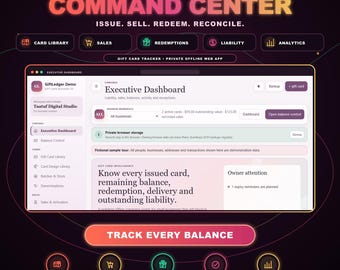 Gift Card System Web App | Gift Card Manager, Customer Rewards, Store Credit & Loyalty Tracker | Offline Browser Download