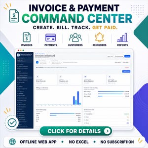 Invoice Generator and Payment Tracker Web App for Small Business, Offline Download