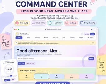 ADHD Daily Planner Web App | Task Tracker, Focus Timer, Brain Dump, Calendar |  Browser Download