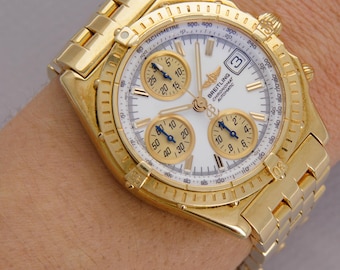 Odnowiony Breitling Chronomat Chronograph K13050.1 Biała tarcza