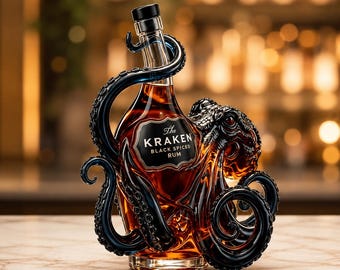 Carafe en verre Kraken Octopus, articles de bar nautiques, cadeau de décoration océan