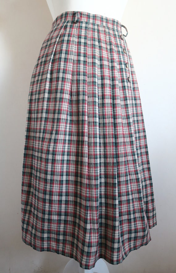 Hammer Checked Peasant Skirt, Red, Green, Blue, B… - image 6