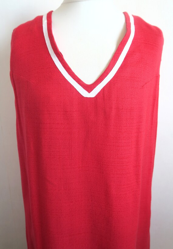 Iconic 60's Mod Dress, Hot Red Marine Shift Dress, Sl… Gem