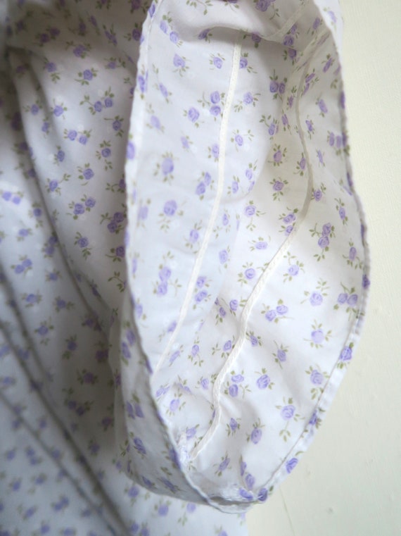 Frilly Collar Yoke Blouse, White & Purple Ditsy P… - image 10