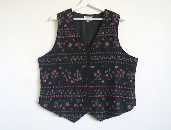 INDISKA Embroidered Folk Vest, India Made Boho Wa… - image 2