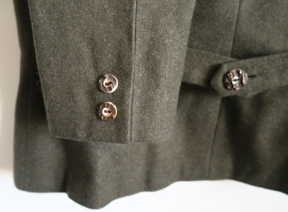 Austrian Loden Wool Blazer, Khaki Green Lapel Jac… - image 7
