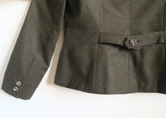 Austrian Loden Wool Blazer, Khaki Green Lapel Jac… - image 6
