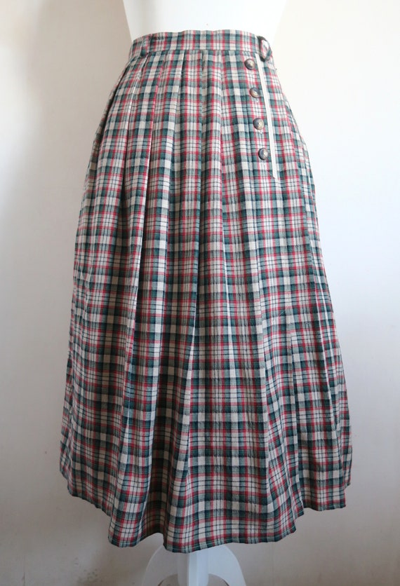 Hammer Checked Peasant Skirt, Red, Green, Blue, B… - image 2