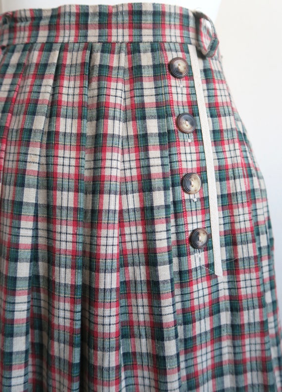 Hammer Checked Peasant Skirt, Red, Green, Blue, B… - image 3
