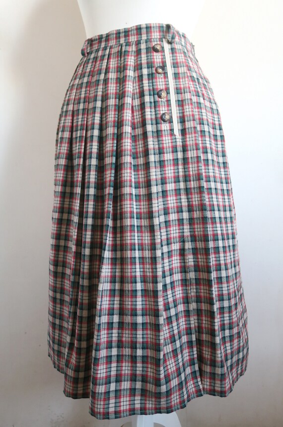 Hammer Checked Peasant Skirt, Red, Green, Blue, B… - image 7