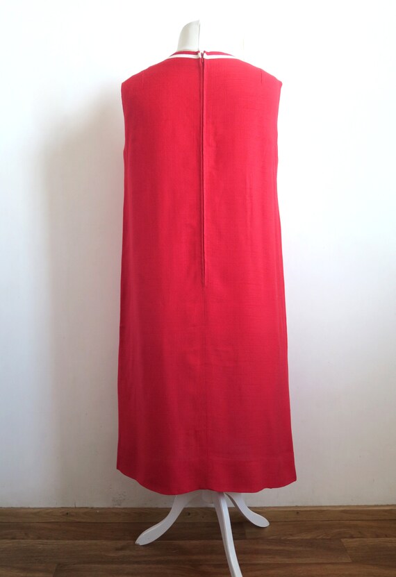 Iconic 60's Mod Dress, Hot Red Marine Shift Dress, Sl… Gem