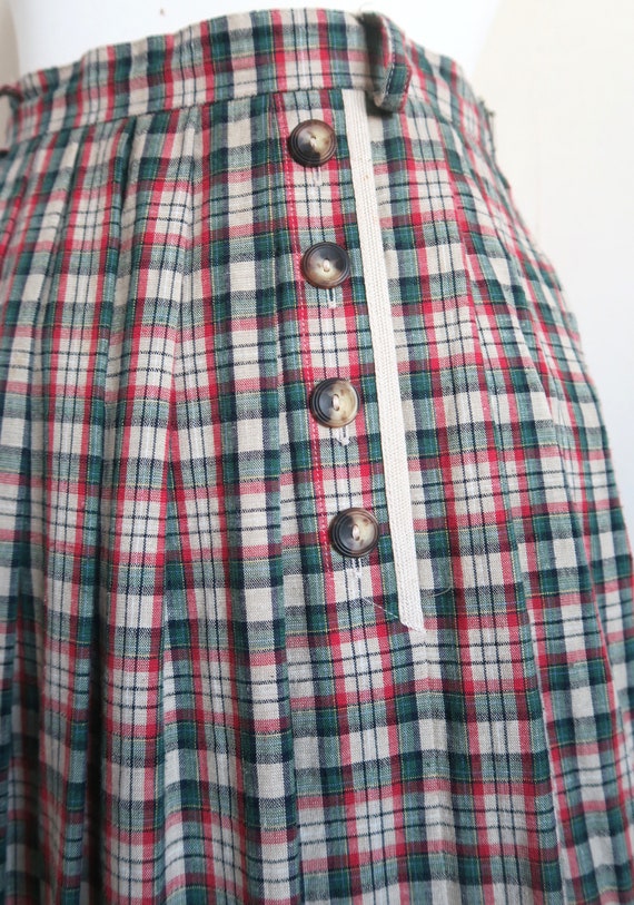 Hammer Checked Peasant Skirt, Red, Green, Blue, B… - image 4