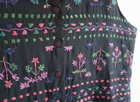 INDISKA Embroidered Folk Vest, India Made Boho Wa… - image 7