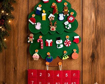 Handmade Felt Advent Calendar , Christmas tree , Christmas ornament, Christmas decoration ,Toddler And Pre Schooler, Christmas calendar,