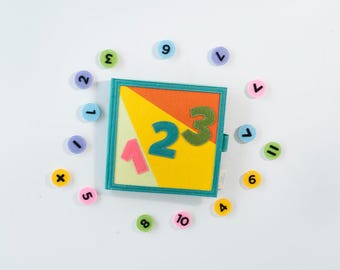 Handmade Felt 123 quiet book, educational counting, numeracy, mathematics ,
